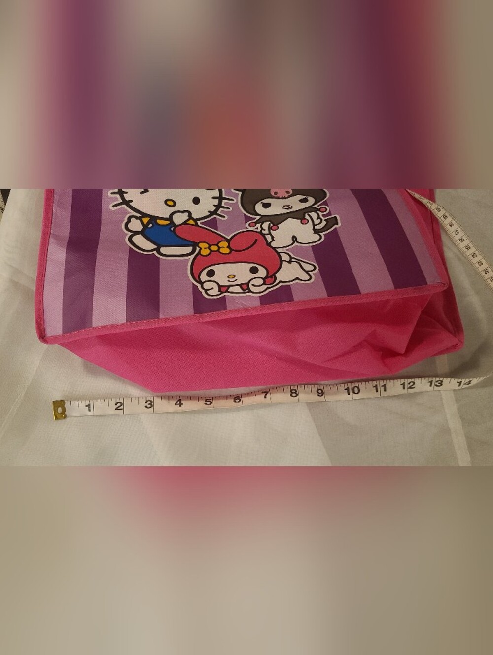 NWT Sanrio Collectible Hello Kitty and Friends Pink Purple Striped Tote - Picture 3 of 6